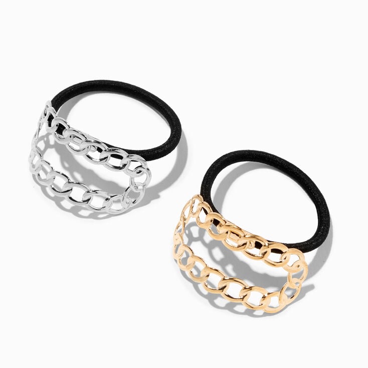 Chainlink Oval Cuff Hair Ties - 2 Pack,