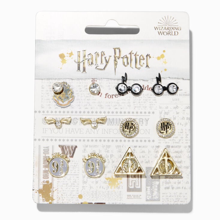 Harry Potter&trade; Wizarding World Gold Stud Earrings - 6 Pack,