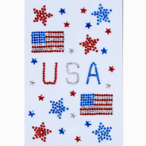 American Flag Gemstone Body Stickers,