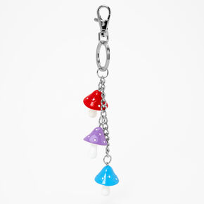 Triple Mushroom Charm Keychain,