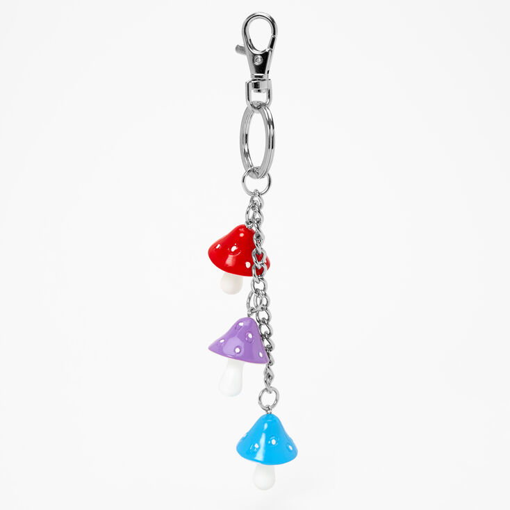 Triple Mushroom Charm Keychain,