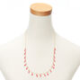 Gold Pink Tassel Statement Necklace,