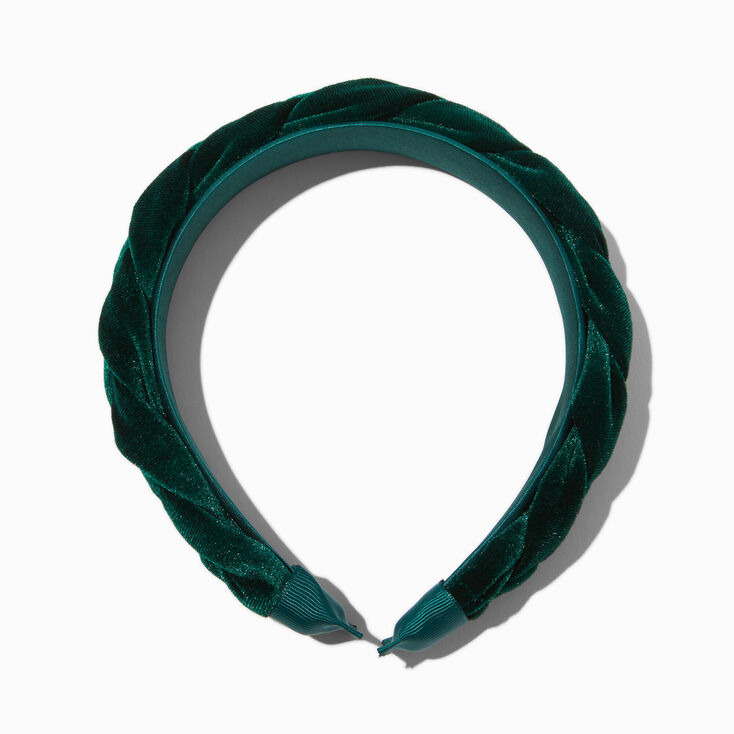 Emerald Green Braided Velvet Headband,
