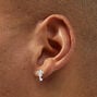 C LUXE by Claire&#39;s Sterling Silver 10mm Thick Bow Clicker Hoop Earrings,