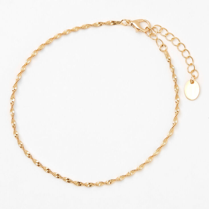 Gold Twisted Chain Anklet,