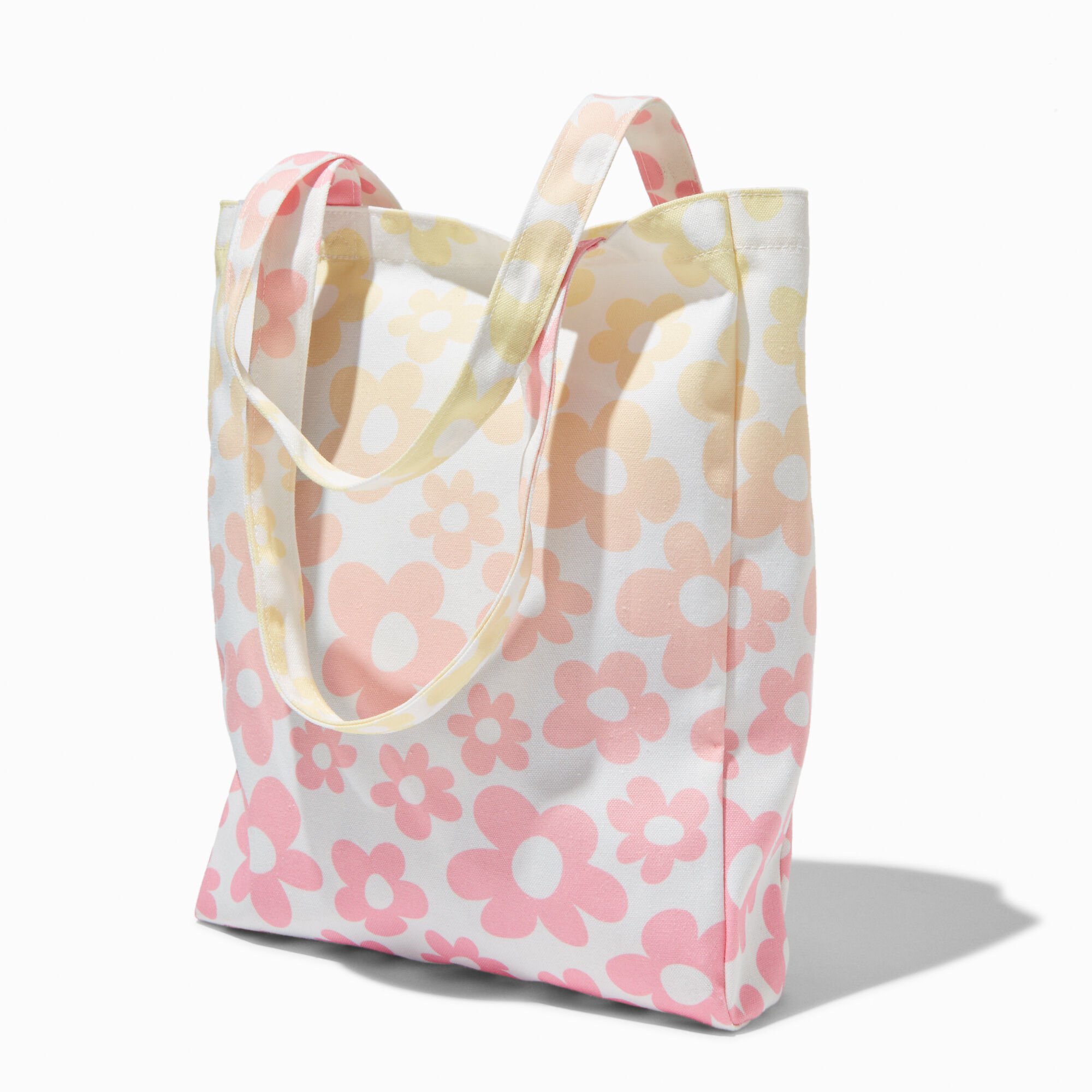 Sac cabas en toile marguerite dégradé pastel,