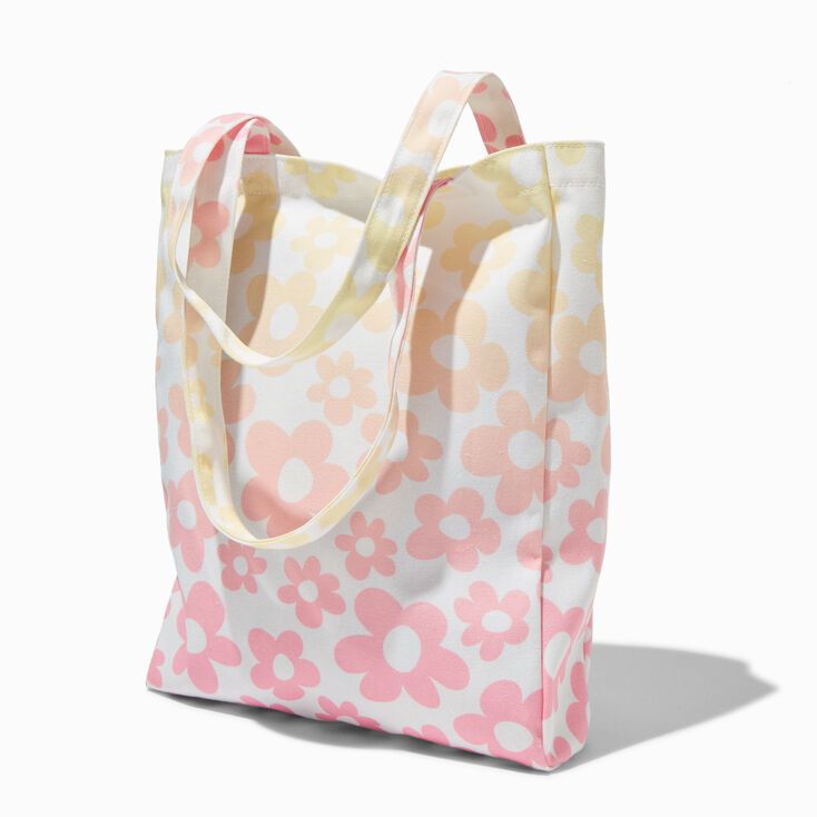 Pastel Daisy Ombr&eacute; Canvas Tote Bag,
