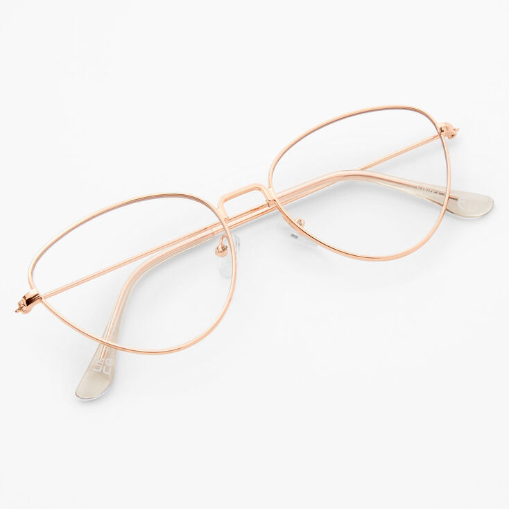 Rose Gold Cat Eye Clear Lens Frames,