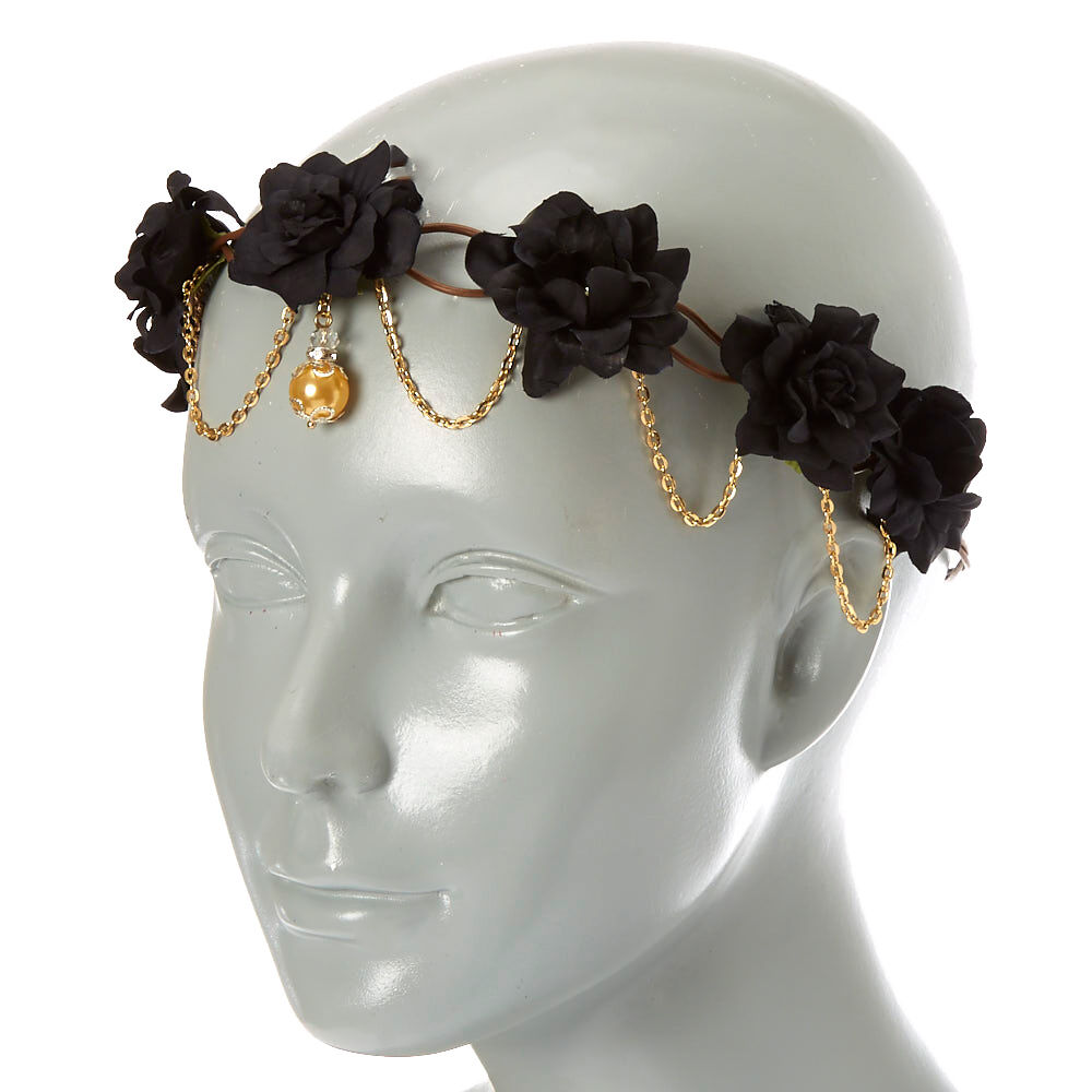 Black floral clearance head crown