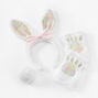 White Easter Bunny Headband, Gloves, &amp; Hair Tie Dress Up Set - 3 Pack,