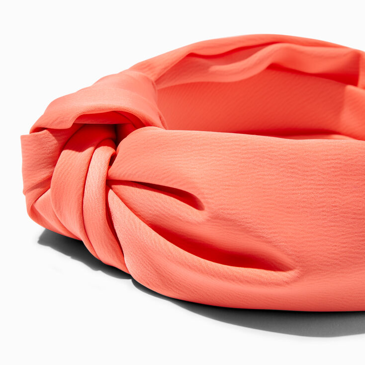 Melon Satin Knotted Headband,