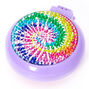 Rainbow Tie Dye Bling Bling Pop-Up Hair Brush - Purple,