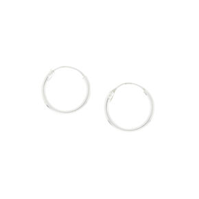 C LUXE by Claire&#39;s Sterling Silver 10mm Tube Hoop Earrings,