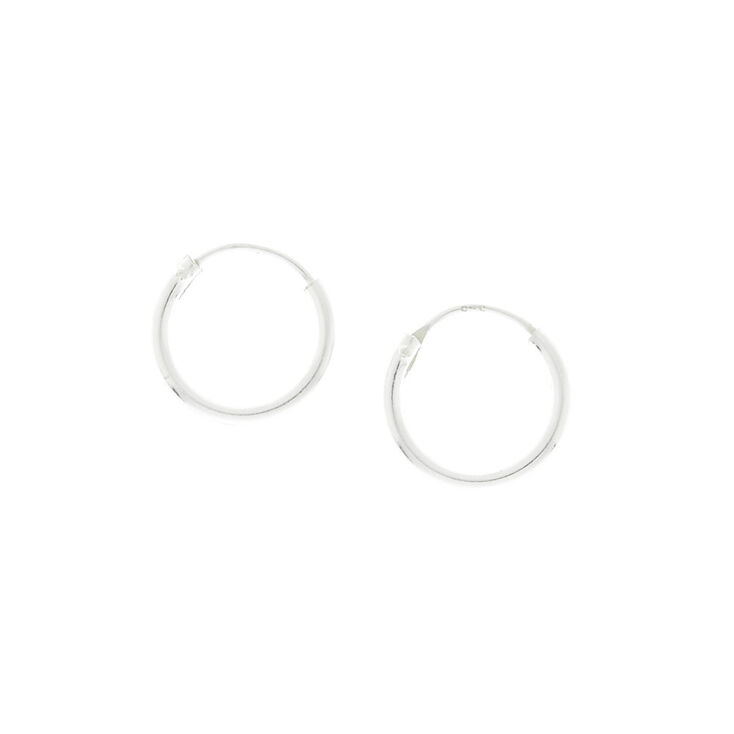 C LUXE by Claire&#39;s Sterling Silver 10mm Hoop Earrings,