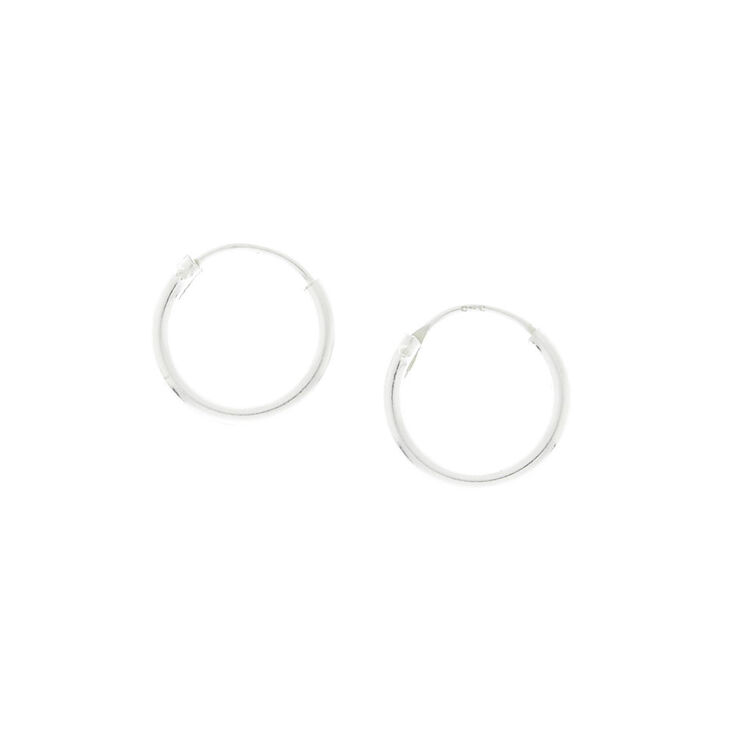 C LUXE by Claire&#39;s Sterling Silver 10MM Hoop Earrings,