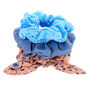 Small Denim Floral Lace Knotted Bow Hair Scrunchie - 3 Pack,