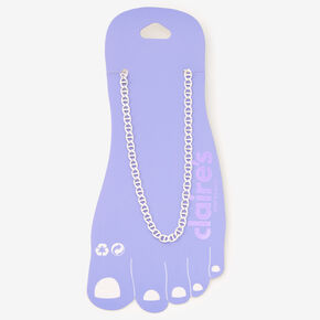 Silver-tone Poptop Chain Anklet,
