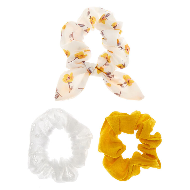 Claire's Lot de chouchous à œillet champêtre - Jaune, lot de 3