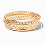 Gold-tone Twisted Bangle Bracelets - 6 Pack,