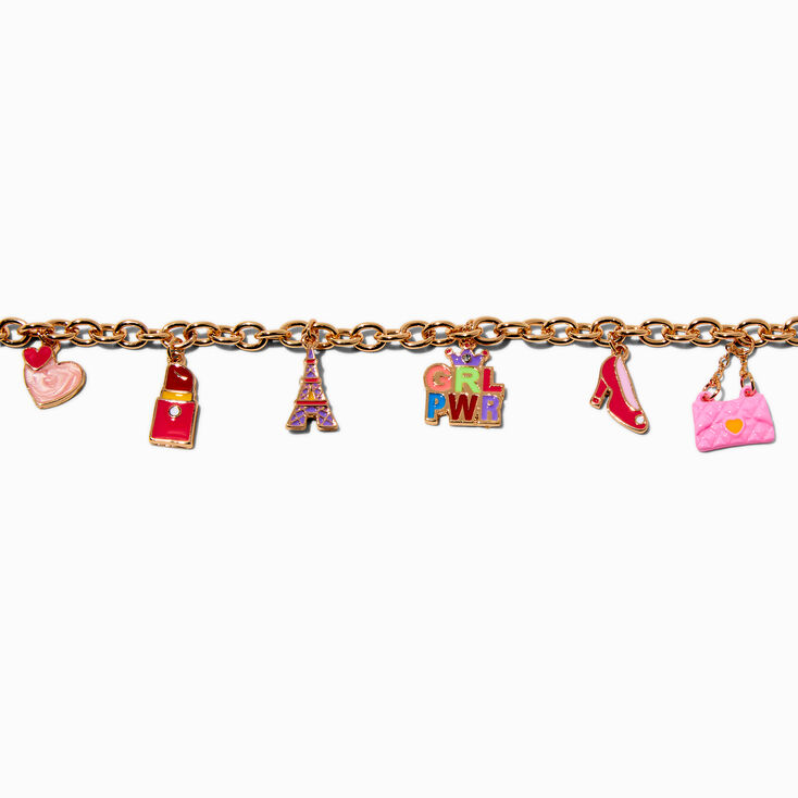 Pink Girly Charm Bracelet,