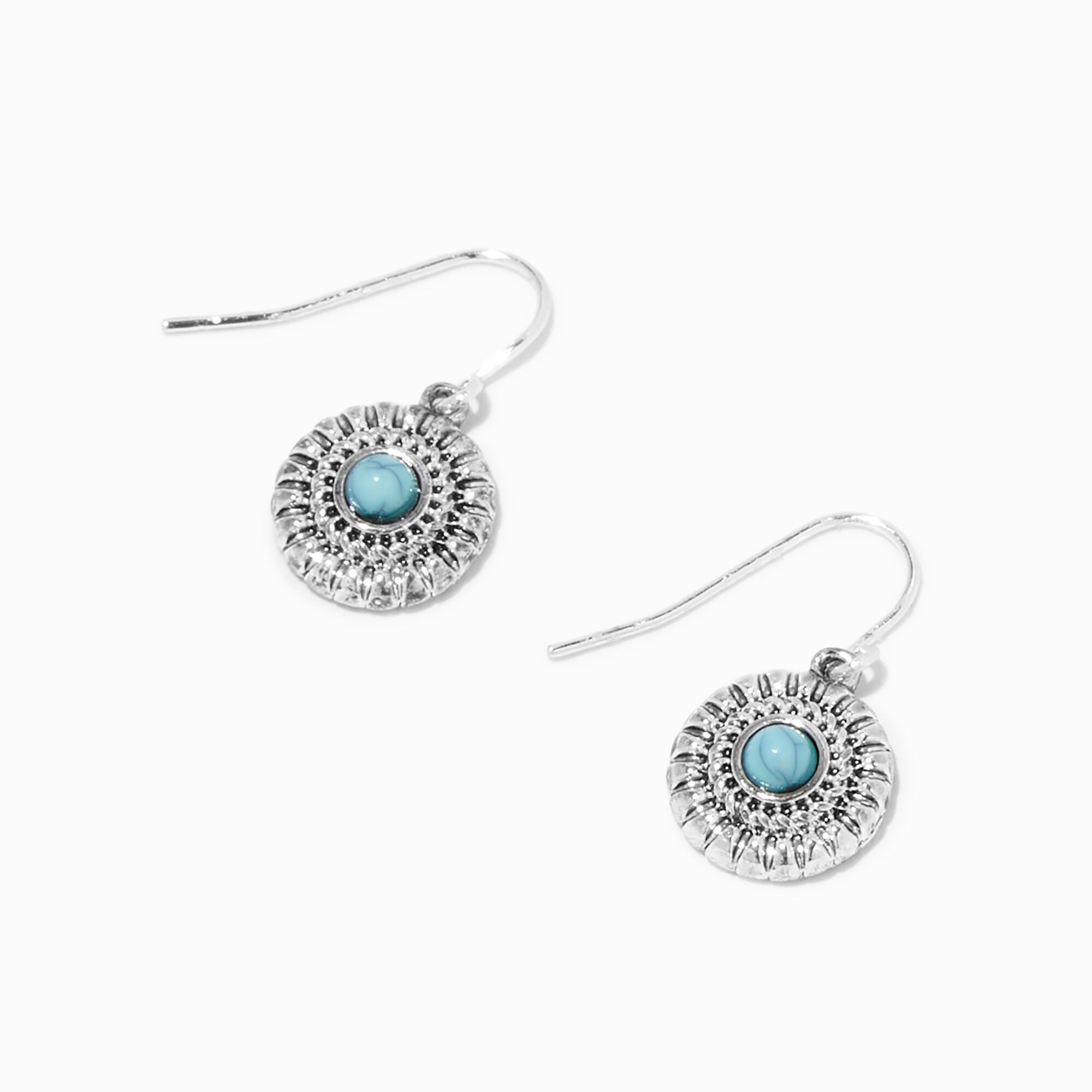 View Claires Filigree 1 Drop Earrings Turquoise information