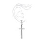 Silver 1.5&quot; Basic Cross Drop Earrings,