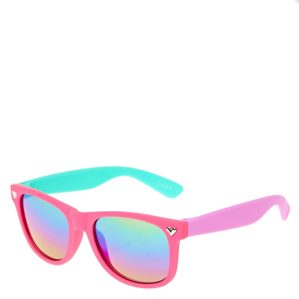 Claire's Club Mirrored Retro Sunglasses - Pink,