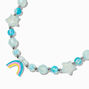 Claire&#39;s Club Blue Beaded Rainbow Pendant Necklace,