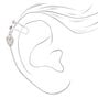 Silver Crystal Heart Charm Ear Cuff,