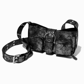 Silver Metallic Crossbody Bag ,