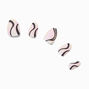 Black &amp; Purple Swirl Almond Vegan Faux Nail Set - 24 Pack,