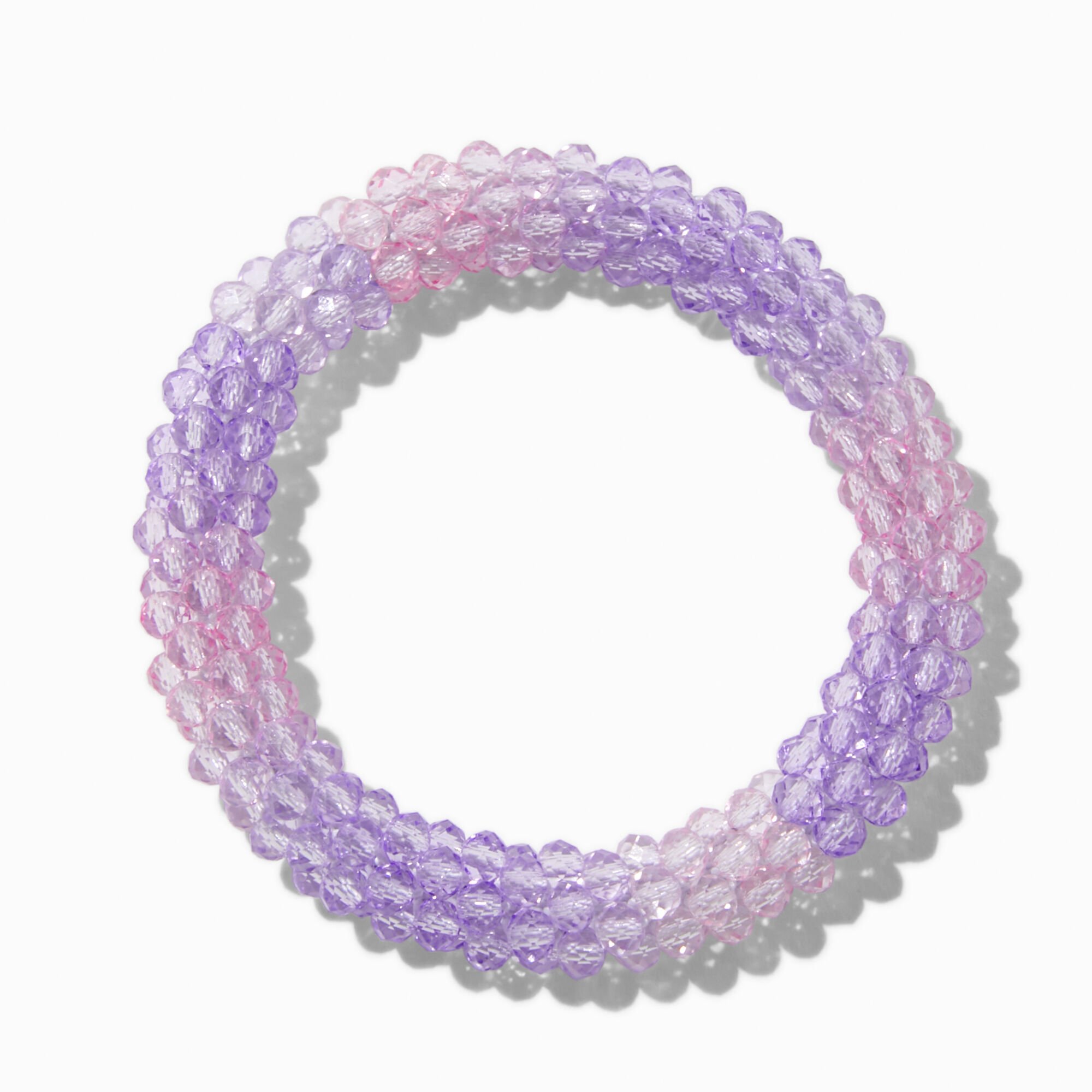 Claire's Club Pink & Purple Textured Stretch Bracelet,