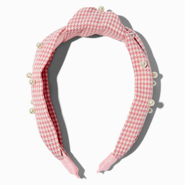 Mean Girls™ x Claire's Pink Houndstooth Pearl Knotted Headband