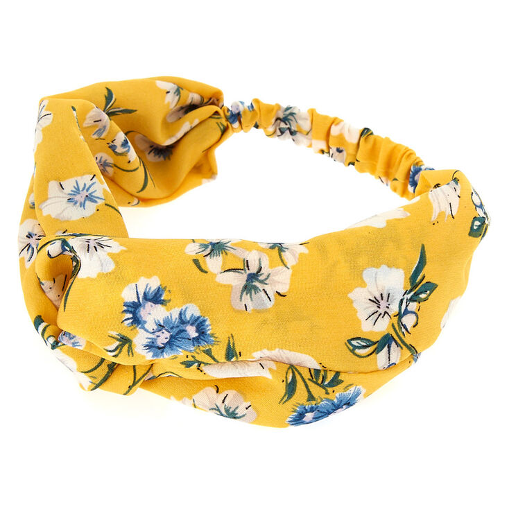 Floral Twisted Headwrap - Yellow | Claire's US