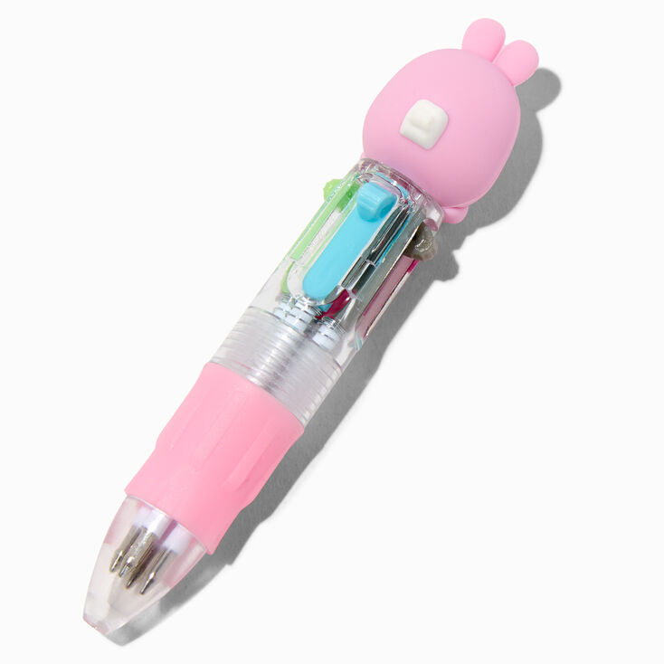 Stylo multicolore lapin rose,