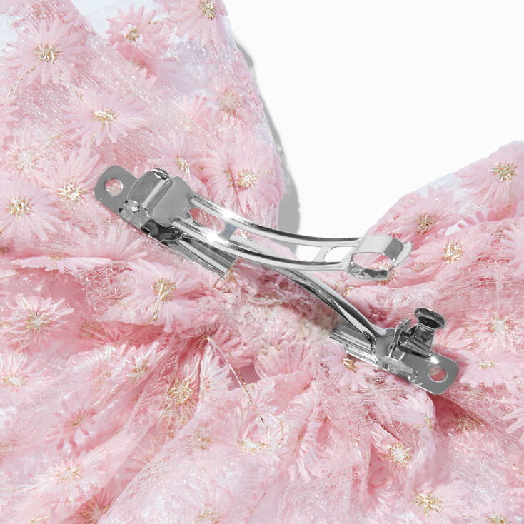 Pink Daisy Lace Hair Bow Clip,