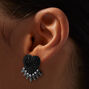 Black Heart Spike Stud Earrings ,