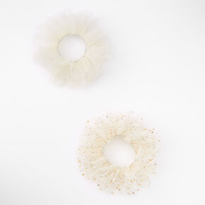 Claire&#39;s Club Ivory Celestial Tulle Scrunchies - 2 Pack,