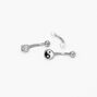 Silver Titanium 16G Pearl Yin Yang Rook Earrings &#40;3 Pack&#41;,