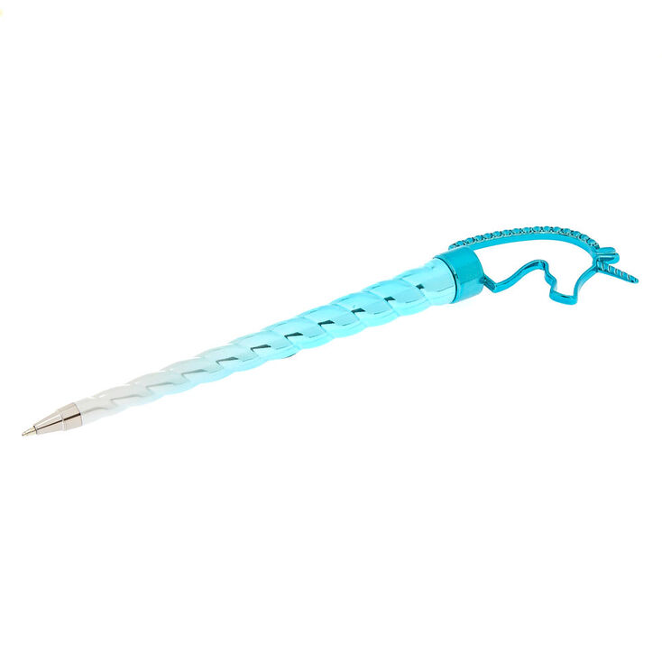 Stylo licorne bleue,