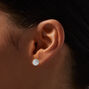 Clous d&rsquo;oreilles halo en argent avec strass en zircon cubique - 5&nbsp;mm,