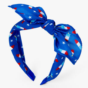 Blue Bomb Pop Knotted Bow Headband,