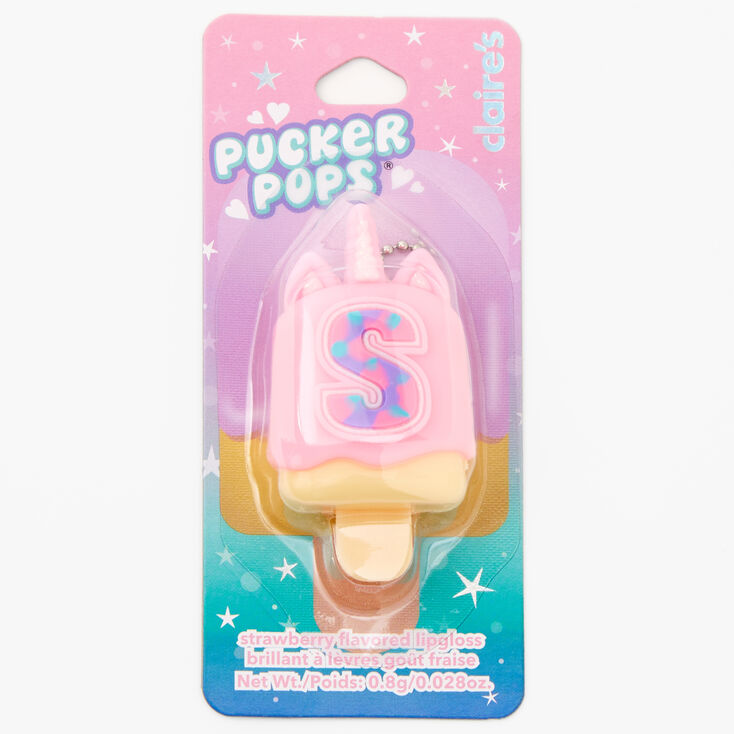 Pucker Pops&reg; Initial Lip Gloss - Pink, S,