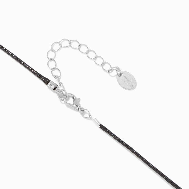 Collier en cordon noir pendentif serpent avec strass mystique phosphorescent blanc,