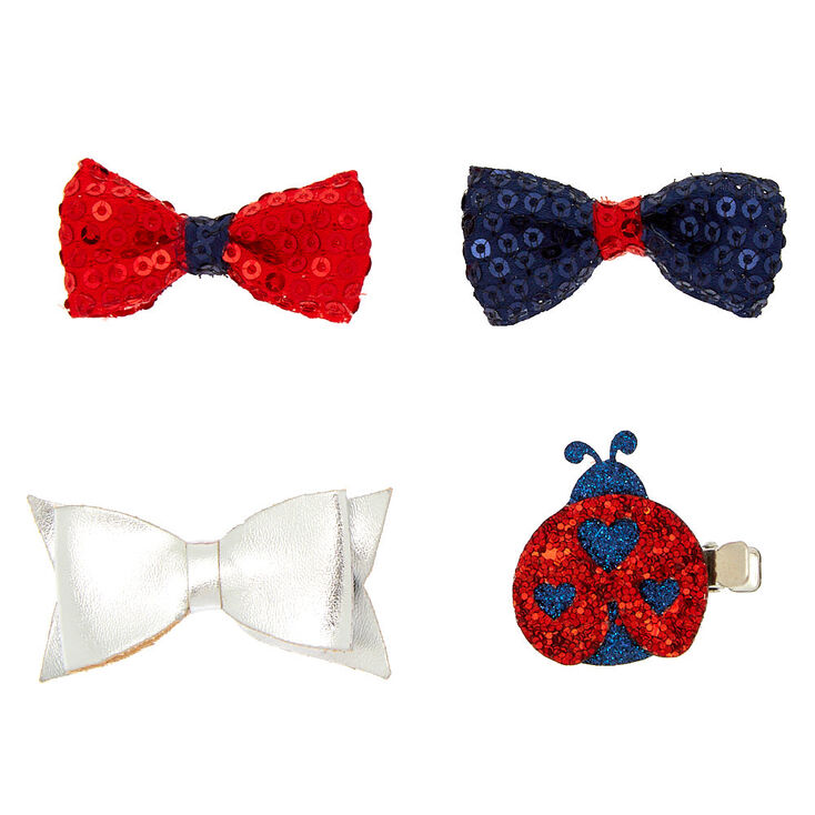 Claire&#39;s Club Ladybird Bow Hair Clips - 4 Pack,