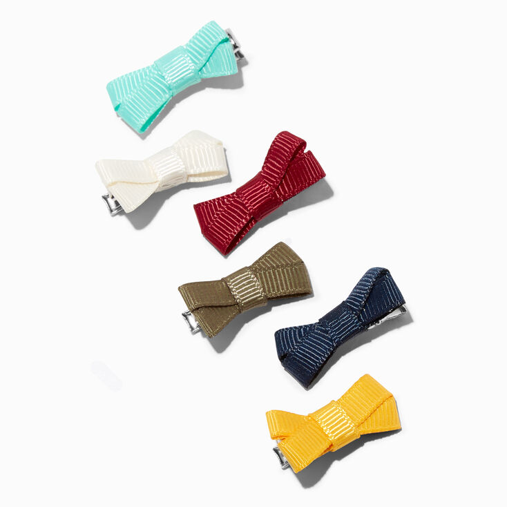 Claire&#39;s Club Jewel Tone Mini Hair Bow Clips - 6 Pack,