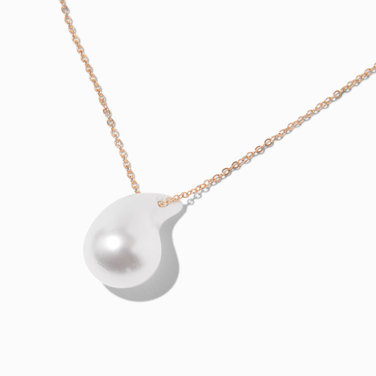 Bubble Pearl Gold-tone Pendant Necklace,