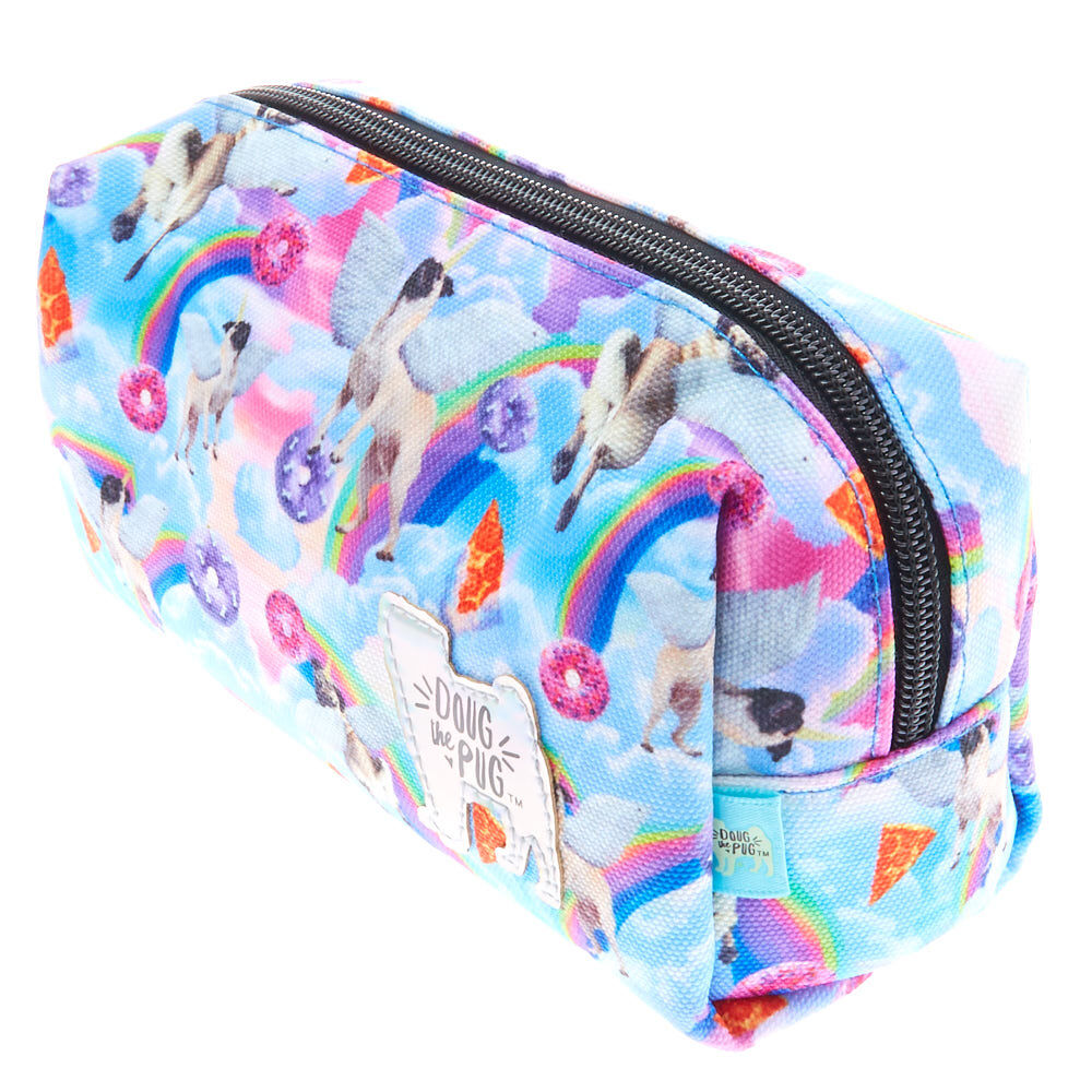 Trousse bleu clair à imprimé Doug the Pug™ licorne,