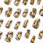 Black &amp; Gold Marble Swirl Coffin Vegan Faux Nail Set &#40;24 Pack&#41;,