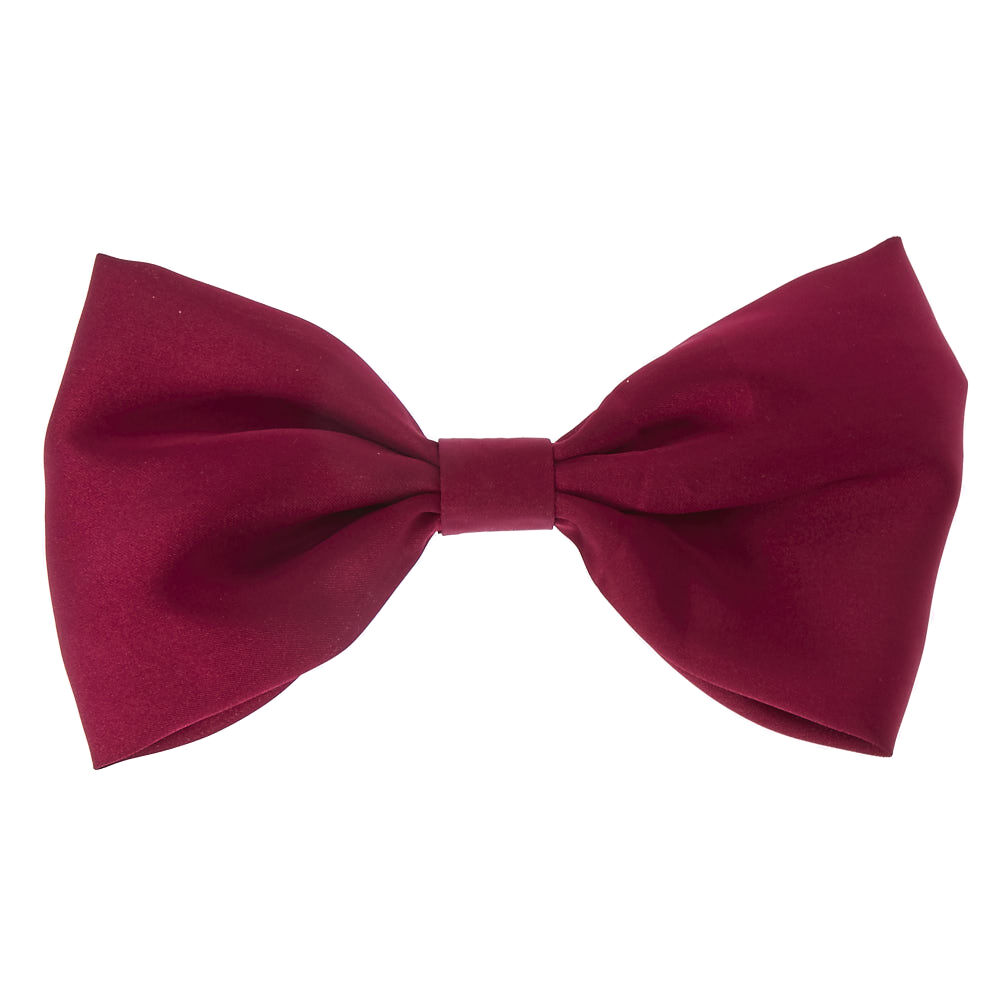 Burgundy Satin Hair Bow Clip,
